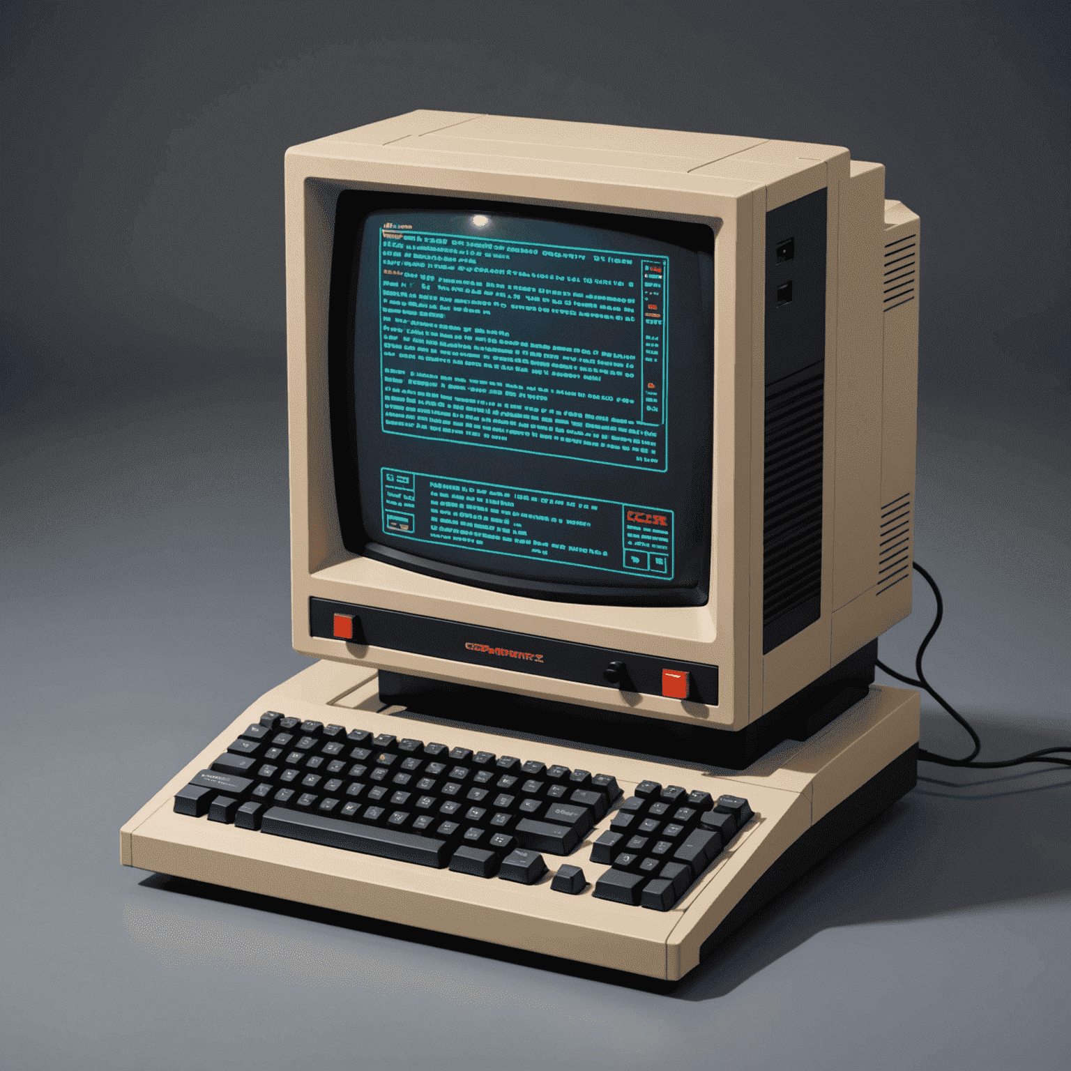 Pixel art representation of a retro computer with a glowing screen showing a CS2 skin