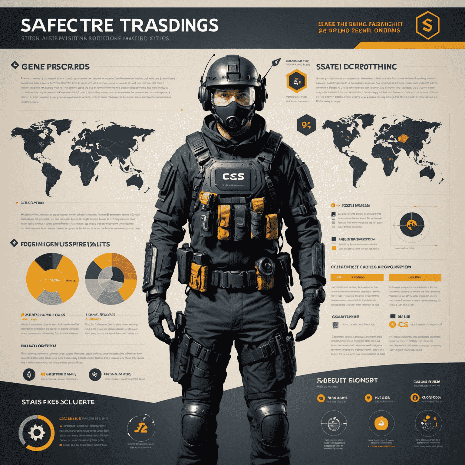 A beginner-friendly infographic showing safe trading practices for CS2 skins, with icons representing security measures and market value indicators