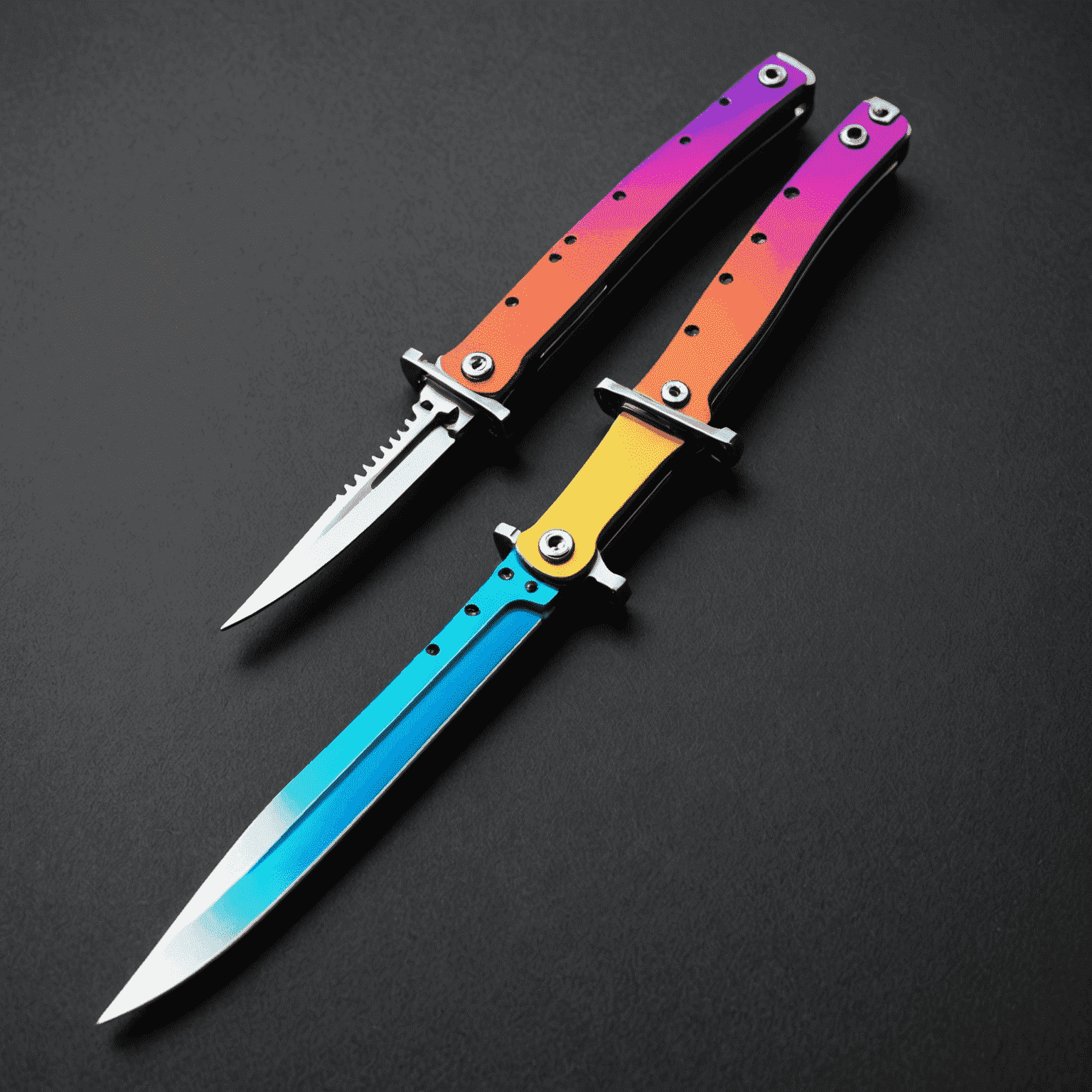 Butterfly Knife Fade skin with a gradient of vibrant colors